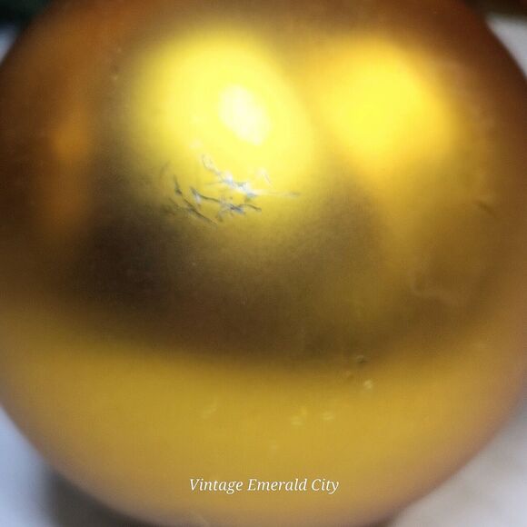 Vintage Golden Ready Reindeer On Glass Ball Christmas Tree Ornament W Bell 3d - Picture 4 of 14
